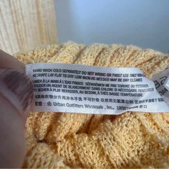 Free People Beach Riding Waves Knit Sweater Dress Midi Button Down Pale Yellow - Picture 6 of 8